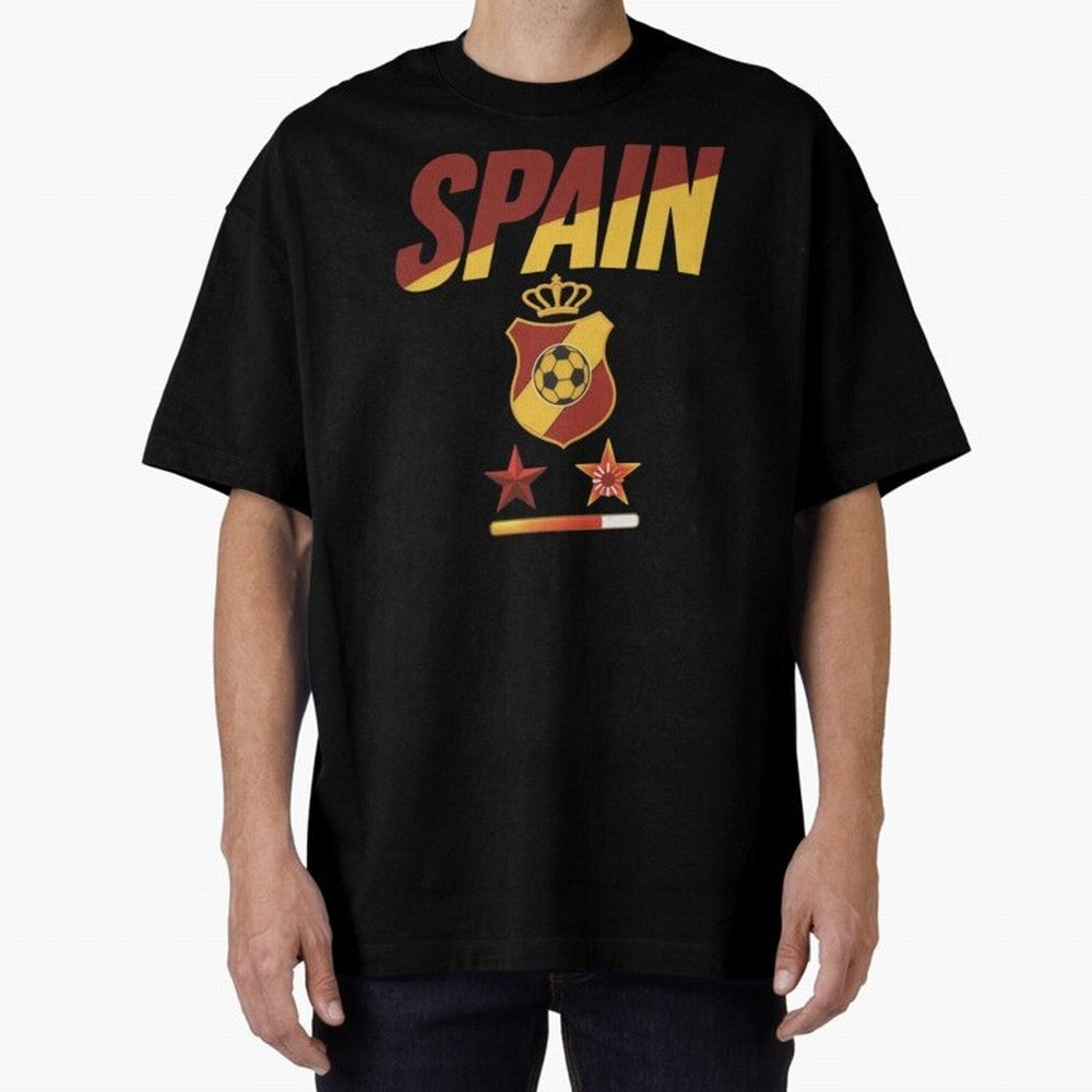 Spain Football World Cup 2026 - La Roja Stars Loading Oversized T-Shirt Show Passion for the Stars of Match Day Hype around FIFA World Cup 2026 Group Stage, Haaland, England and Germany, Stadium Memories, Football Loyalty, International Chants and