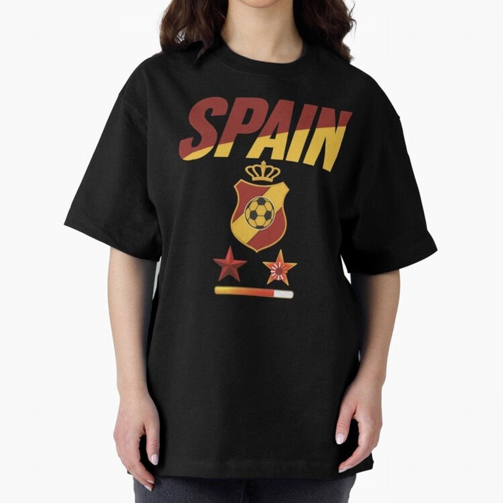 Spain Football World Cup 2026 - La Roja Stars Loading Oversized T-Shirt Show Passion for the Stars of Match Day Hype around FIFA World Cup 2026 Group Stage, Haaland, England and Germany, Stadium Memories, Football Loyalty, International Chants and