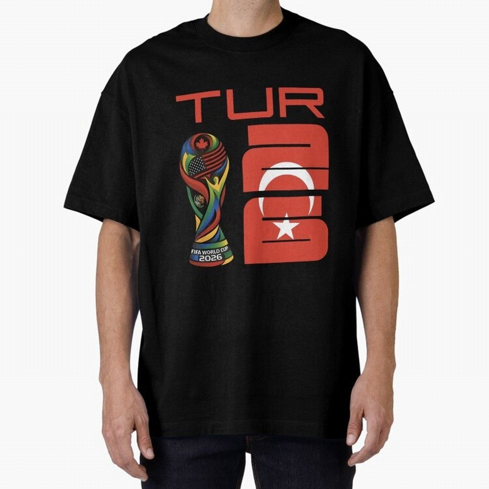 Turkey Football World Cup 2026 Fan Design Oversized T-Shirt Make Every Kick Count in FIFA World Cup 2026 USA Canada Mexico for Fans of CR7 and Netherlands, Bringing Retro Football Energy, Iconic Rivalries, Trophy Chase Drama and Stadium Atmosphere;