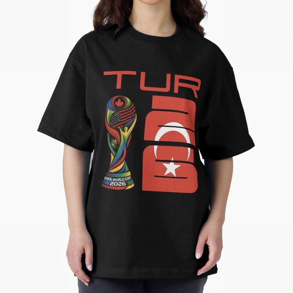 Turkey Football World Cup 2026 Fan Design Oversized T-Shirt Make Every Kick Count in FIFA World Cup 2026 USA Canada Mexico for Fans of CR7 and Netherlands, Bringing Retro Football Energy, Iconic Rivalries, Trophy Chase Drama and Stadium Atmosphere;