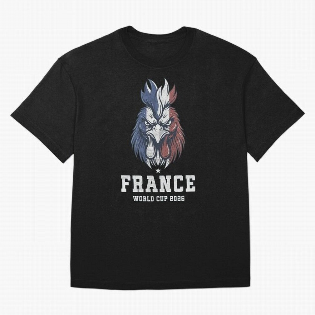 France Football World Cup 2026 Rooster Mascot Art Oversized T-Shirt Cheer through Every Moment of FIFA World Cup 2026 Spirit, Highlighting England and Germany, CR7 and Messi, Stadium Memories, Football Loyalty, International Chants and Championship
