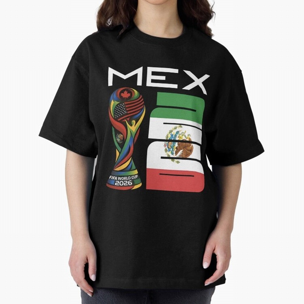 Mexico World Cup 2026 Host City Football Design Oversized T-Shirt Celebrate the Magic of FIFA World Cup 2026 USA Canada Mexico for Fans of Messi, Neymar and Mbappe and Argentina, Bringing Football Festival Excitement, Trophy Ambitions, Country