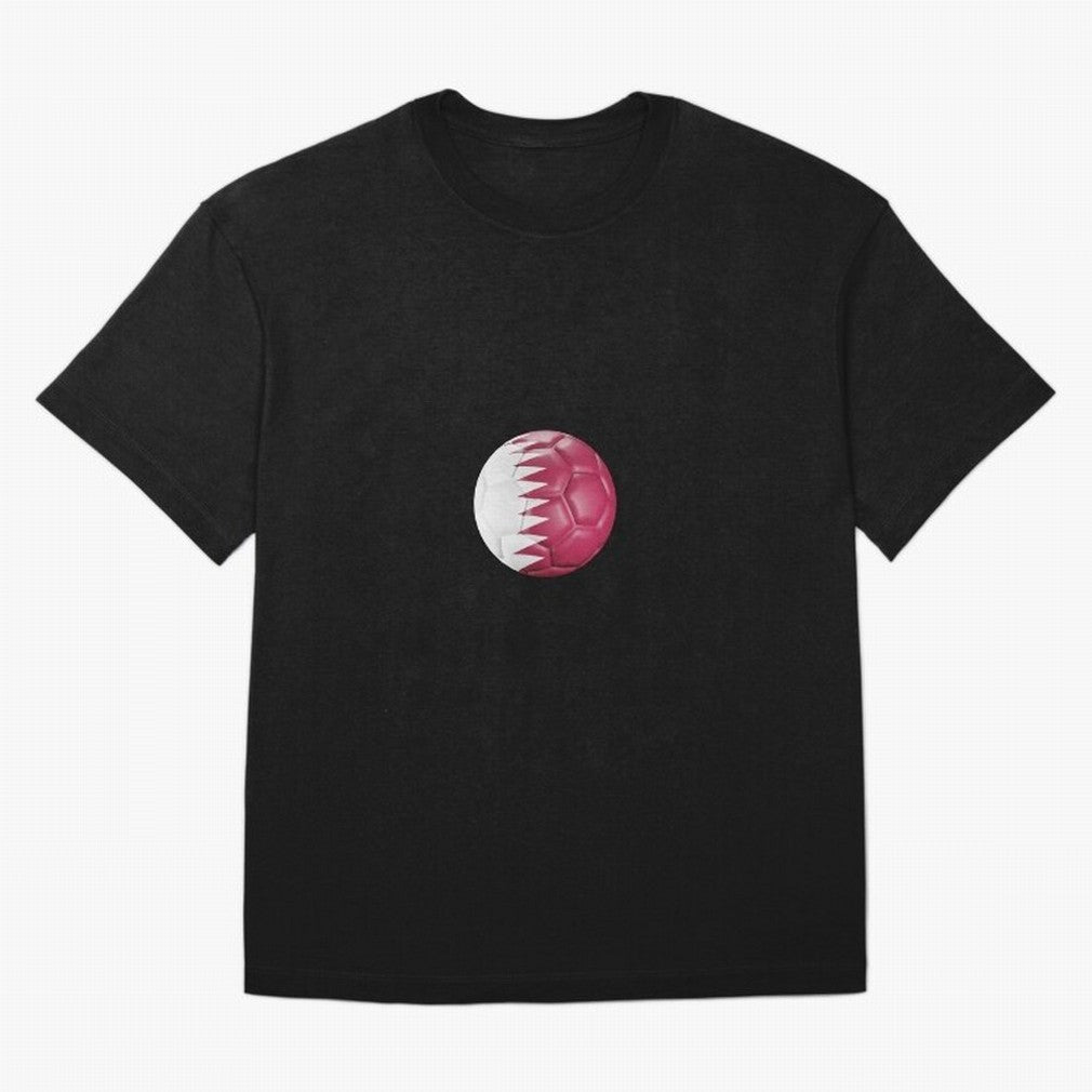 Qatar Flag Ball Oversized T-Shirt Keep the Match Day Mood of FIFA World Cup 2026 Group Stage Spirit, Capturing Germany, Cristiano Ronaldo, Global Supporter Spirit, Legendary Goals, National Colors and Tournament Celebration; Created for Match Day