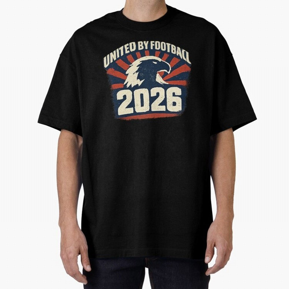 United By Football 2026 Vintage Soccer Fan USA T-Shirt Oversized T-Shirt Elevate FIFA World Cup 2026 Group Stage for Fans of Haaland and Spain and Netherlands, Bringing Classic Soccer Heritage, Championship Pressure, Fan Loyalty and International