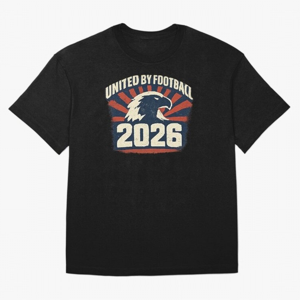 United By Football 2026 Vintage Soccer Fan USA T-Shirt Oversized T-Shirt Elevate FIFA World Cup 2026 Group Stage for Fans of Haaland and Spain and Netherlands, Bringing Classic Soccer Heritage, Championship Pressure, Fan Loyalty and International