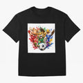 World Football Mascots ¨C Ultimate Soccer Fan Cartoon Design Oversized T-Shirt Show Your Stadium Side during Match Day Hype around FIFA World Cup 2026, Mbappe, Brazil, Portugal and Argentina, Football Passion, Legendary Performances, Festival Vibes