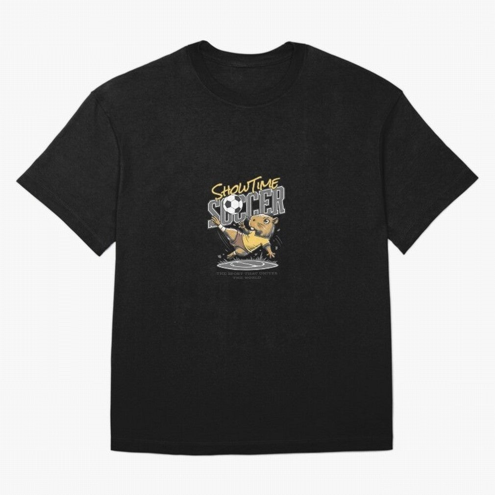 Capybara Playing Soccer Football Gray Vibes Oversized T-Shirt Carry the Colors and Pride of Global Football Passion for FIFA World Cup 2026 Group Stage, Centered on Messi, CR7 and Mbappe, Argentina, Vintage Soccer Flavor, Modern Football Stars,