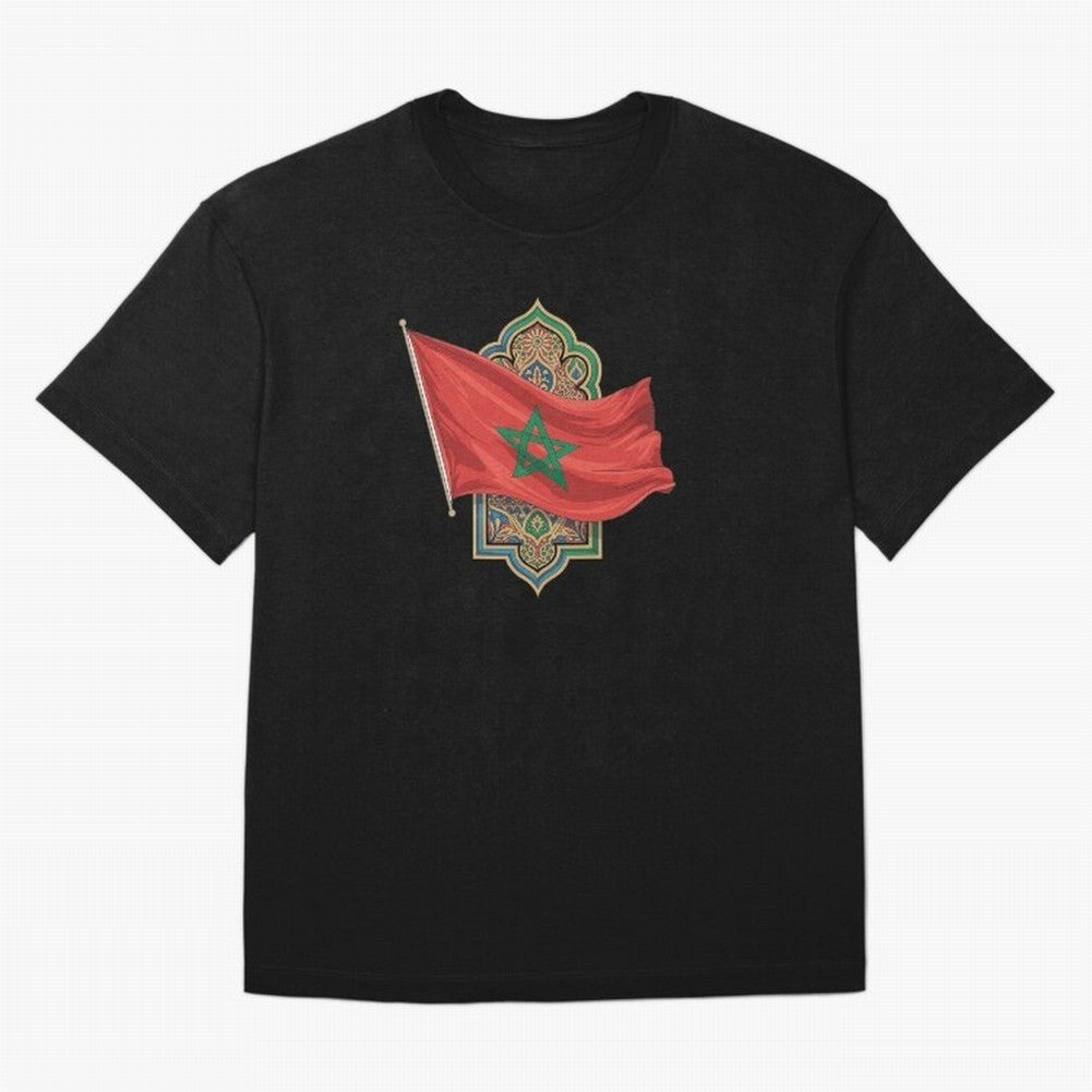 Morocco Flag Heritage World Cup 2026 Oversized T-Shirt Show Championship Spirit for FIFA World Cup 2026 Spirit, Connected to Argentina and Brazil, Messi and Cristiano Ronaldo, Football Festival Excitement, Trophy Ambitions, Country Rivalries and