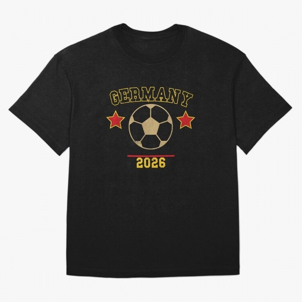 Germany 2026 ¡ª Vintage Soccer Tee Oversized T-Shirt Celebrate Unforgettable Nights in Global Football Passion for FIFA World Cup 2026 USA Canada Mexico, Connected to Neymar, Haaland and Cristiano Ronaldo, Germany, Championship Spirit, Famous