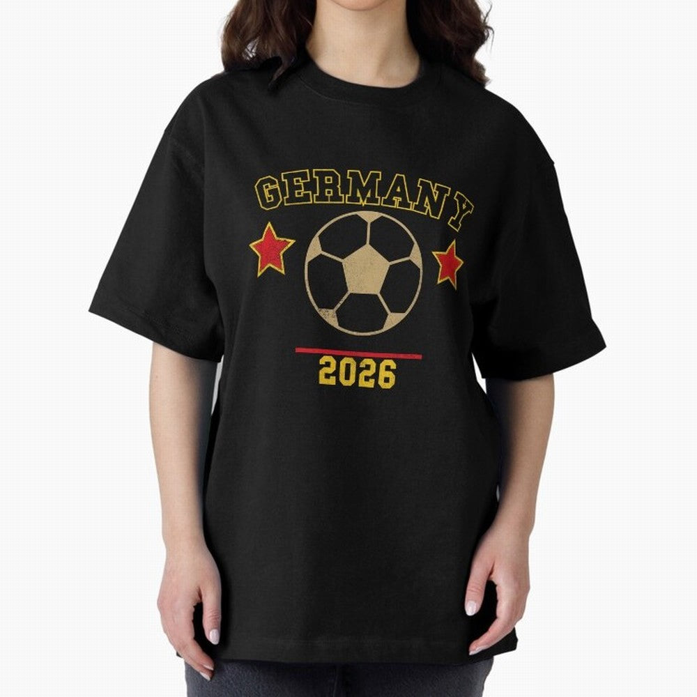 Germany 2026 ¡ª Vintage Soccer Tee Oversized T-Shirt Celebrate Unforgettable Nights in Global Football Passion for FIFA World Cup 2026 USA Canada Mexico, Connected to Neymar, Haaland and Cristiano Ronaldo, Germany, Championship Spirit, Famous