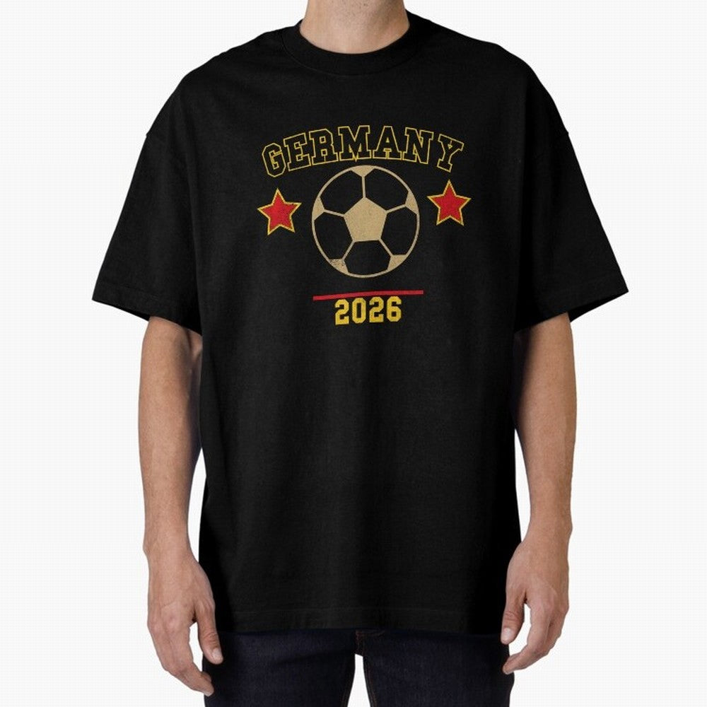 Germany 2026 ¡ª Vintage Soccer Tee Oversized T-Shirt Celebrate Unforgettable Nights in Global Football Passion for FIFA World Cup 2026 USA Canada Mexico, Connected to Neymar, Haaland and Cristiano Ronaldo, Germany, Championship Spirit, Famous