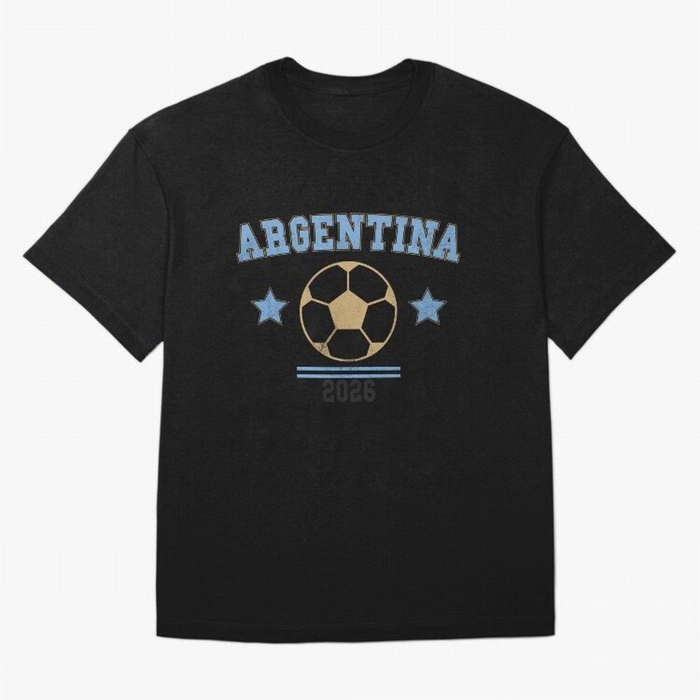Argentina 2026 ¡ª Vintage Soccer Tee Oversized T-Shirt Turn Up for Global Football Passion for FIFA World Cup 2026, Filled with Haaland, Portugal, Spain and Germany, Goal Celebration Energy, Supporter Heritage, Football Icons and Worldwide