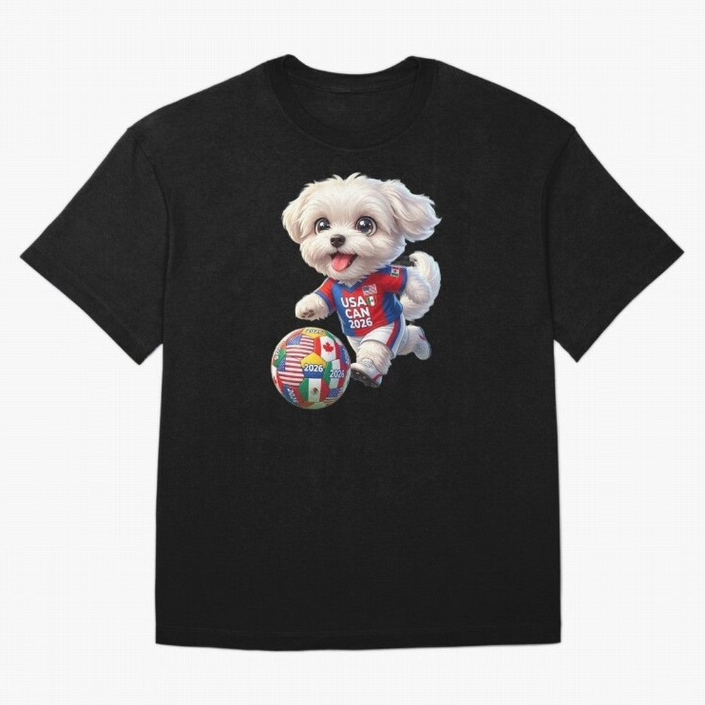 Cute Maltese Soccer Star - FIFA 2026 World Cup Edition Oversized T-Shirt Show Your Love for Match Day Hype around FIFA World Cup 2026, Haaland and Mbappe, Spain and Netherlands, Soccer Culture, Superstar Moments, National Team Dreams and