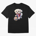 Cute Maltese Soccer Star - FIFA 2026 World Cup Edition Oversized T-Shirt Show Your Love for Match Day Hype around FIFA World Cup 2026, Haaland and Mbappe, Spain and Netherlands, Soccer Culture, Superstar Moments, National Team Dreams and