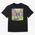 Golden Retriever Soccer Champ - World Cup 2026 Spirit Oversized T-Shirt Get Ready for the FIFA World Cup 2026 Journey through Messi Highlights, England and Germany Pride, Soccer Culture, Superstar Moments, National Team Dreams and Competitive Fire;
