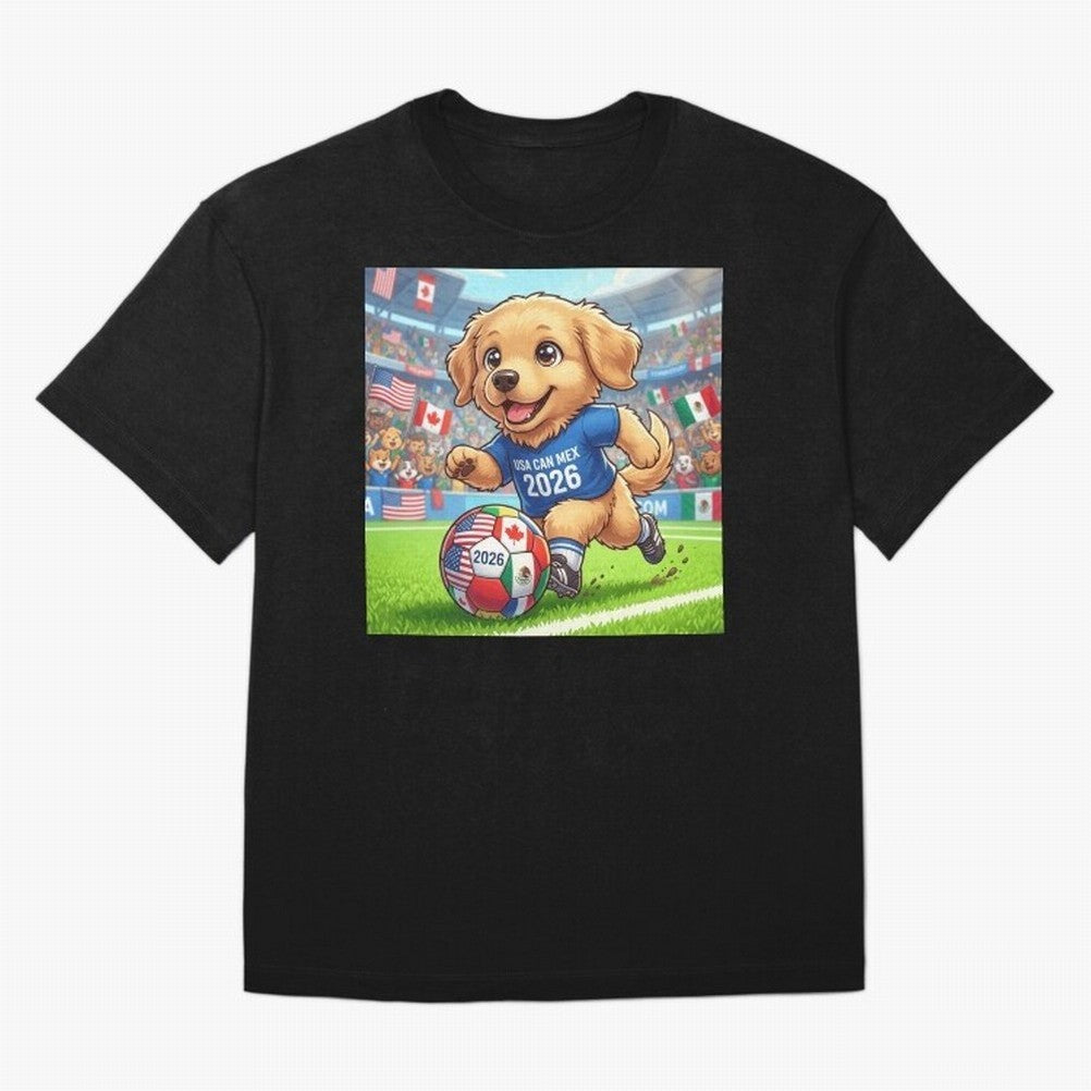 Golden Retriever Soccer Champ - World Cup 2026 Spirit Oversized T-Shirt Get Ready for the FIFA World Cup 2026 Journey through Messi Highlights, England and Germany Pride, Soccer Culture, Superstar Moments, National Team Dreams and Competitive Fire;