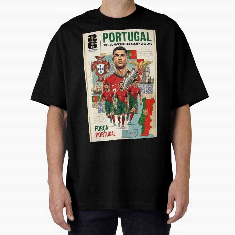 Portugal 2026 ¨C In Search of Glory Oversized T-Shirt Cheer through Every Moment of FIFA World Cup 2026 Spirit, Capturing Argentina, CR7, Champion Mindset, Group Stage Buzz, Knockout Tension and Passionate Fan Culture; Great for Supporters Who Love