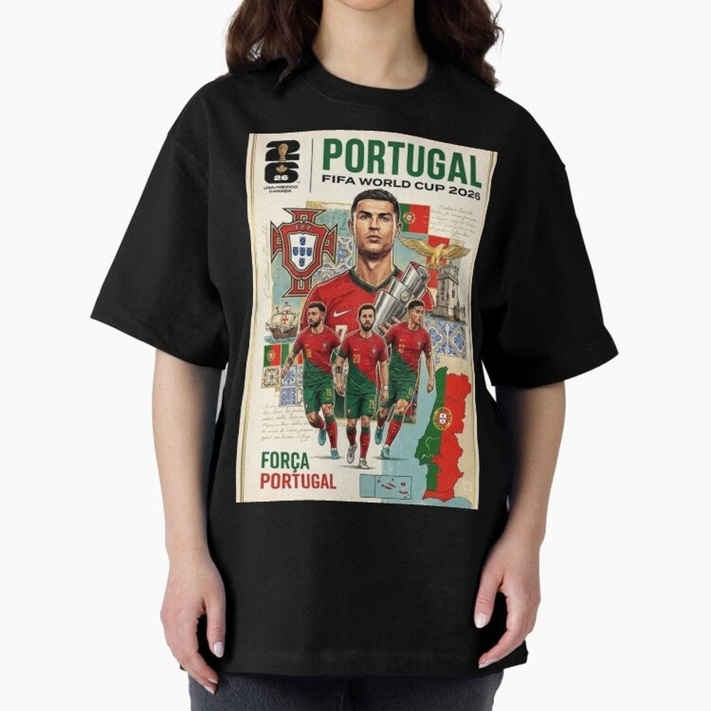Portugal 2026 ¨C In Search of Glory Oversized T-Shirt Cheer through Every Moment of FIFA World Cup 2026 Spirit, Capturing Argentina, CR7, Champion Mindset, Group Stage Buzz, Knockout Tension and Passionate Fan Culture; Great for Supporters Who Love