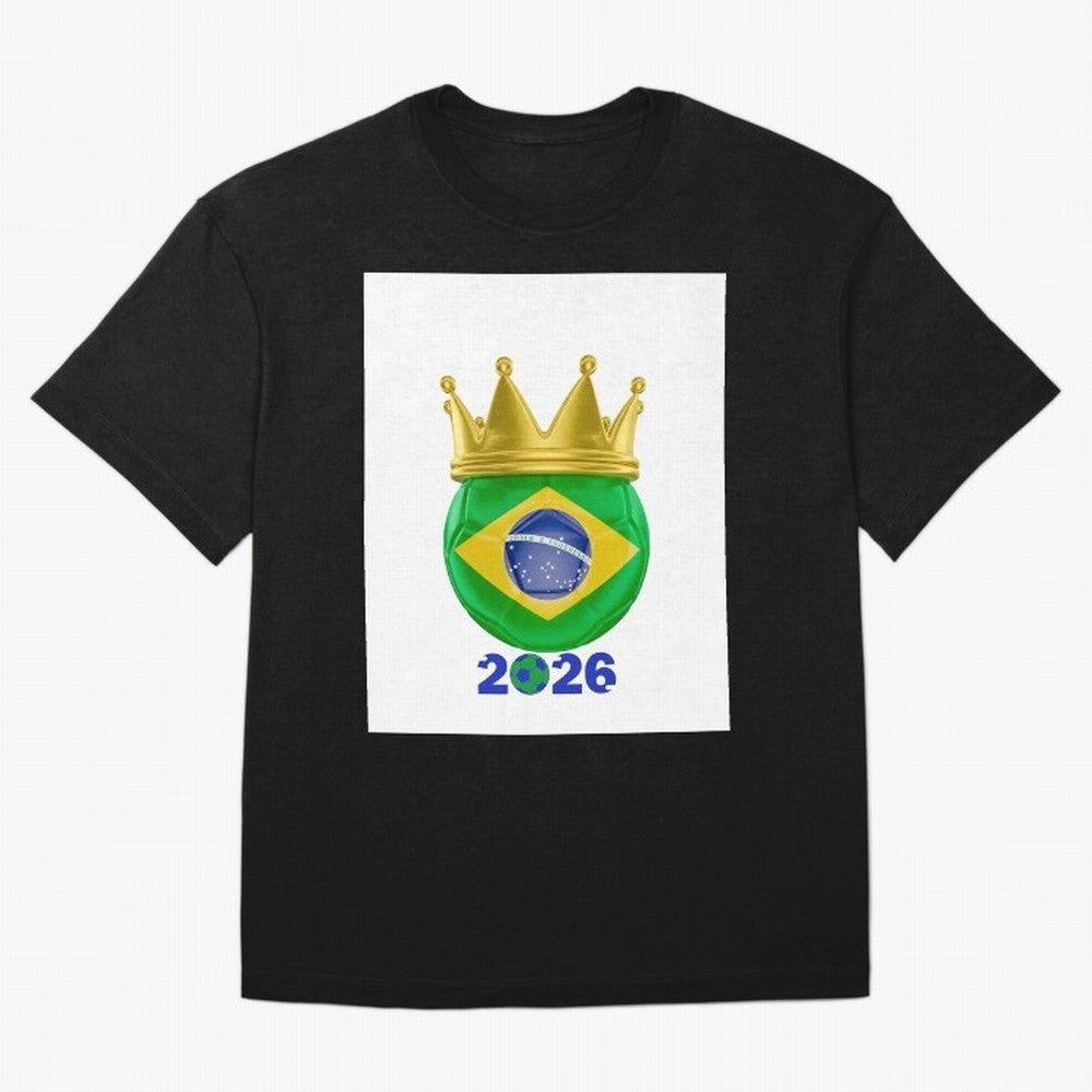 Brazil Football Champion Crown 2026 Oversized T-Shirt Represent the FIFA World Cup 2026 USA Canada Mexico Journey through Cristiano Ronaldo Highlights, Argentina and Brazil Pride, Goal Celebration Energy, Supporter Heritage, Football Icons and