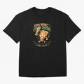 Happy Pizza Character Holding World Cup 2026 Trophy Oversized T-Shirt Discover Global Football Passion for FIFA World Cup 2026, Made for Messi and Cristiano Ronaldo, Spain and Netherlands, Football History, Final Match Energy, Crowd Noise and Once