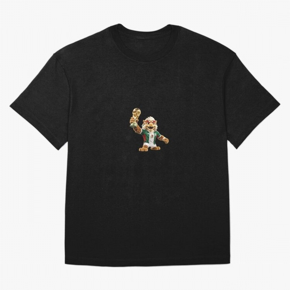 Mexico Soccer Mascot Champion - Mexican Football Victory Trophy 2026 Oversized T-Shirt Feel the Trophy Chase of FIFA World Cup 2026 Group Stage Inspired by Neymar, Haaland and Cristiano Ronaldo, Netherlands Energy, Soccer Culture, Superstar
