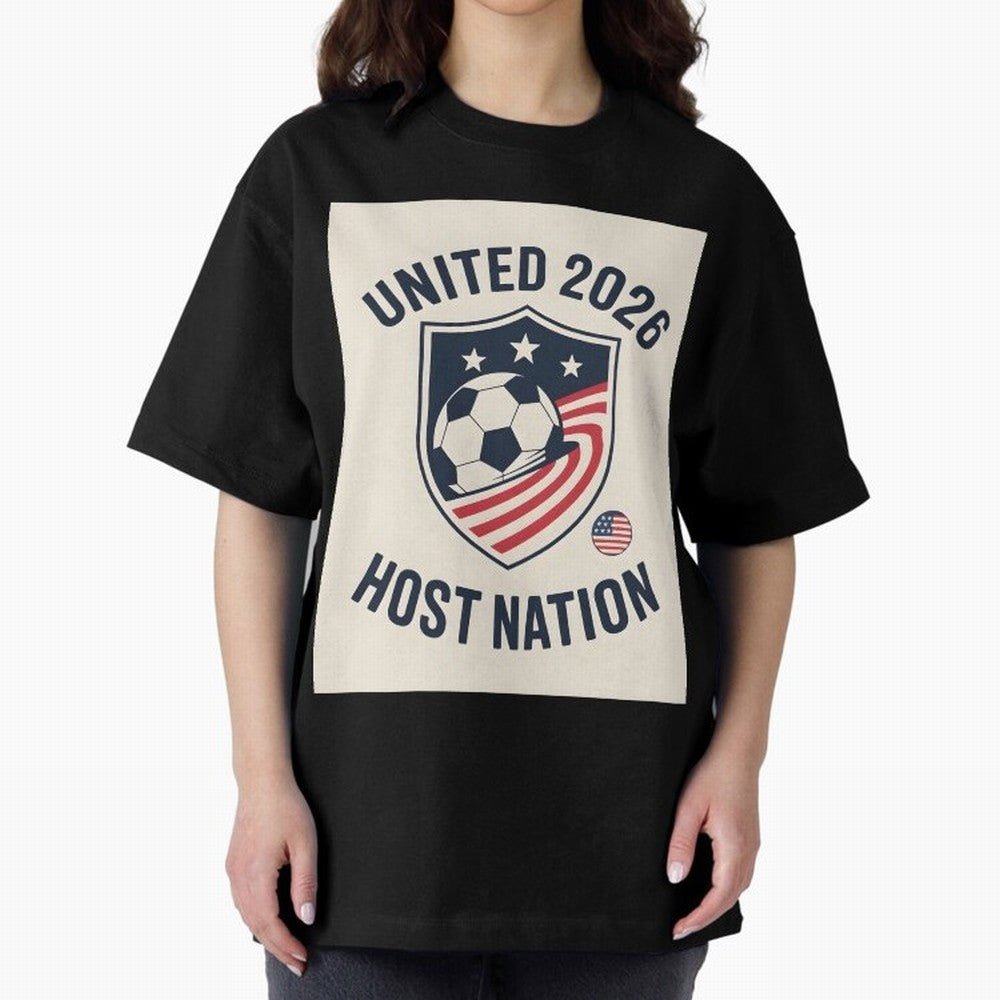 United 2026 USA World Cup Host Nation Soccer Crest T-Shirt Oversized T-Shirt Bring Match Day Fire to the FIFA World Cup 2026 Journey through Messi Highlights, Spain Pride, Stadium Memories, Football Loyalty, International Chants and Championship