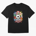 2026 World Cup Soccer Flags Graphic Oversized T-Shirt Bring Retro Soccer Energy to FIFA World Cup 2026 Spirit, Highlighting Argentina, Messi, Champion Mindset, Group Stage Buzz, Knockout Tension and Passionate Fan Culture; Made for Die Hard