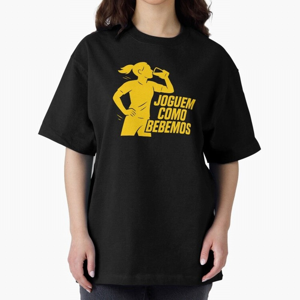 Joguem Como Bebemos Women World Cup 2026 Oversized T-Shirt Follow the Final Road of FIFA World Cup 2026 USA Canada Mexico Spirit, Driven by Spain, Messi, Worldwide Fan Energy, Dramatic Goals, Stadium Lights and Championship Celebrations; Made for