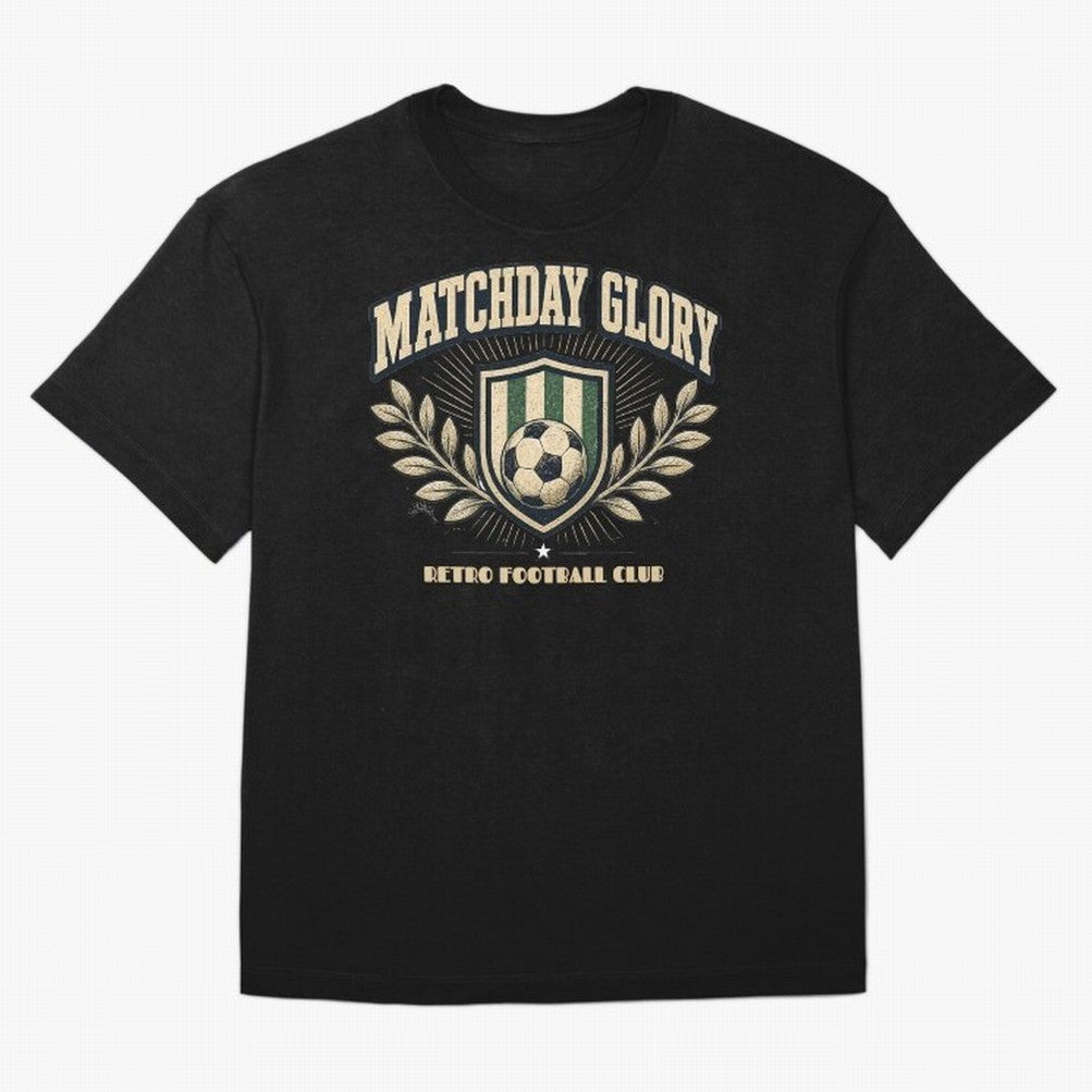 Matchday Glory Vintage Football Club Heritage Shield Emblem Oversized T-Shirt Celebrate Soccer Greatness during FIFA World Cup 2026 for Fans of Haaland and Netherlands, Bringing Football Festival Excitement, Trophy Ambitions, Country Rivalries and