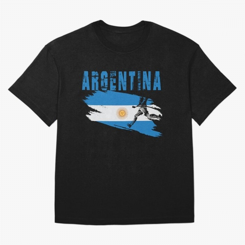 Argentina World Cup 2026 ¨C Pride in Motion Oversized T-Shirt Bring Stadium Energy to the FIFA World Cup 2026 USA Canada Mexico Journey through Neymar, Haaland and Cristiano Ronaldo Highlights, Argentina, France and Brazil Pride, Retro Football