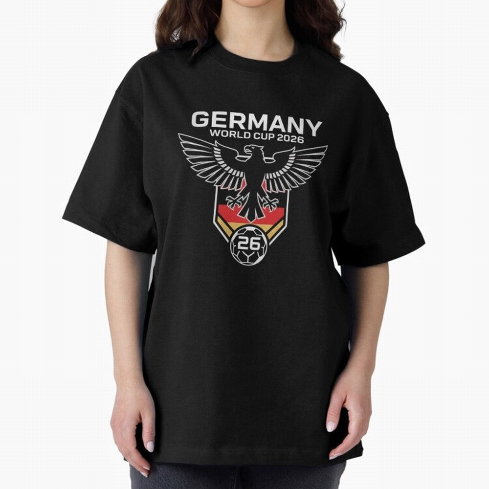 Germany National Football Team World Cup 2026 Eagle Logo Oversized T-Shirt Celebrate the Biggest Stage of FIFA World Cup 2026 USA Canada Mexico Spirit, Filled with Brazil, Cristiano Ronaldo, Haaland and CR7, Football History, Final Match Energy,