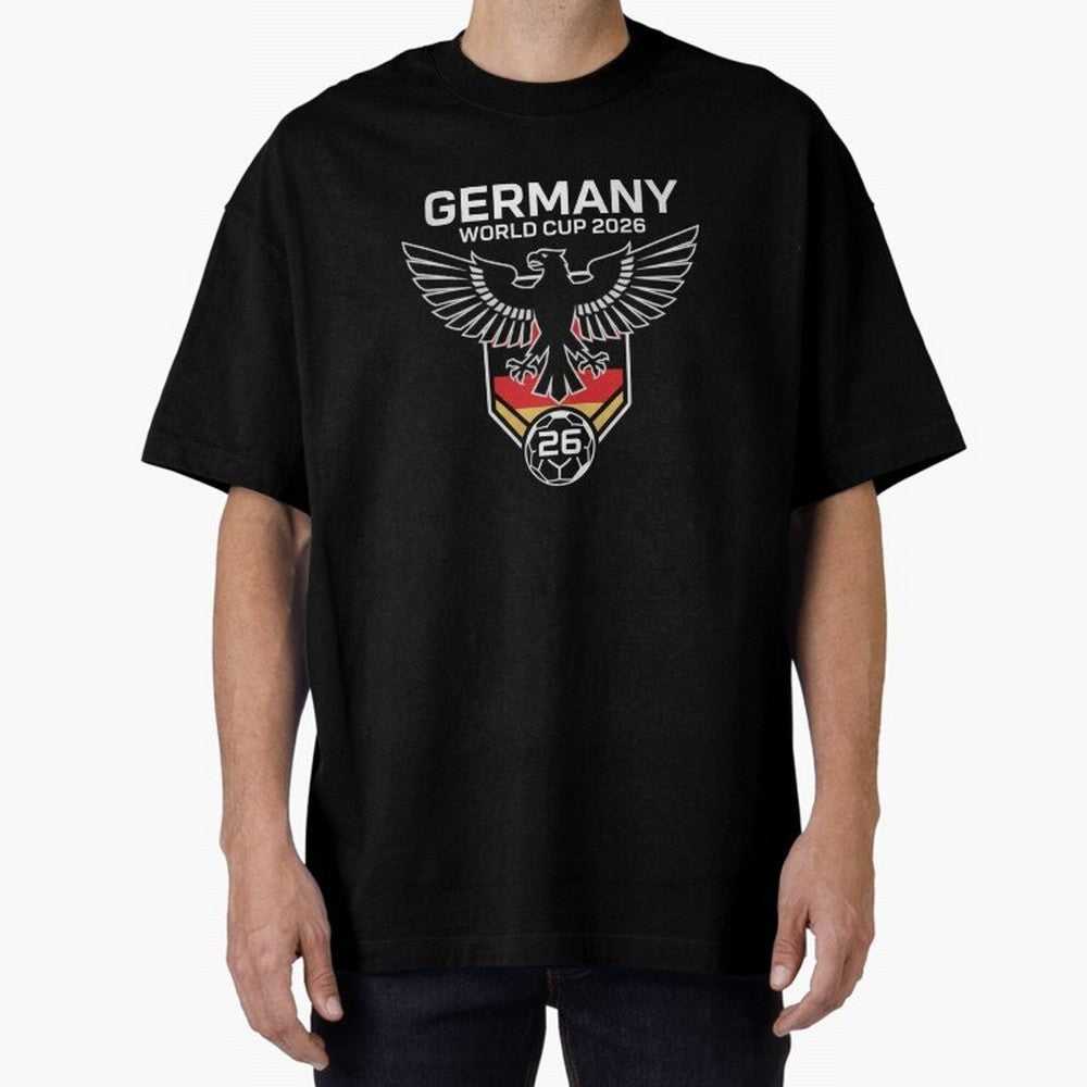 Germany National Football Team World Cup 2026 Eagle Logo Oversized T-Shirt Celebrate the Biggest Stage of FIFA World Cup 2026 USA Canada Mexico Spirit, Filled with Brazil, Cristiano Ronaldo, Haaland and CR7, Football History, Final Match Energy,