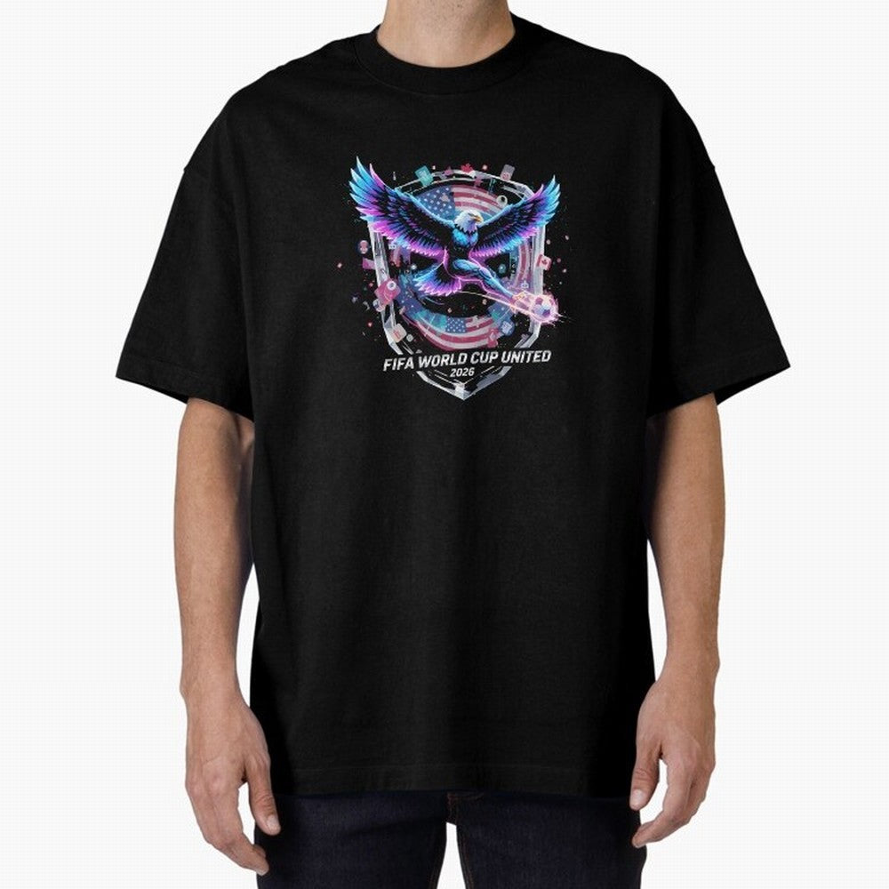 FIFA World Cup 2026 United Eagle Soccer Art T-Shirt_86867742 Oversized T-Shirt Unlock Match Day Hype around FIFA World Cup 2026 USA Canada Mexico, Mbappe, Argentina, France and Brazil, Match Day Excitement, Supporter Culture, Golden Goals and