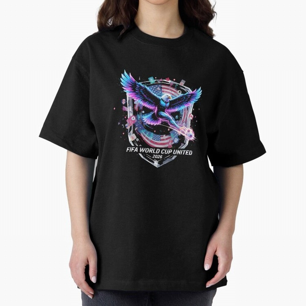 FIFA World Cup 2026 United Eagle Soccer Art T-Shirt_86867742 Oversized T-Shirt Unlock Match Day Hype around FIFA World Cup 2026 USA Canada Mexico, Mbappe, Argentina, France and Brazil, Match Day Excitement, Supporter Culture, Golden Goals and