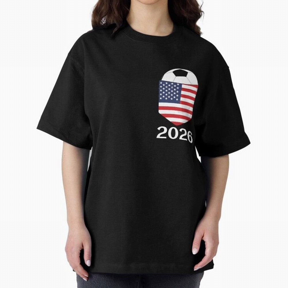 Soccer 2026 USA in the breast pocket Oversized T-Shirt Live the Energy of the FIFA World Cup 2026 Group Stage Journey through Cristiano Ronaldo Highlights, Spain Pride, Fan Favorite Moments, National Team Passion, Big Match Drama and Soccer