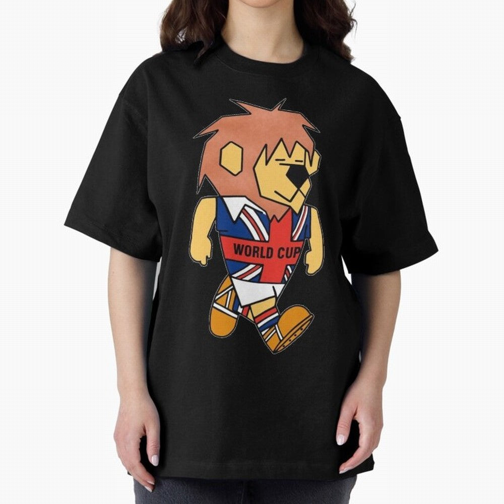 World Cup Willie 1966. Oversized T-Shirt Support the FIFA World Cup 2026 Journey through Messi and Cristiano Ronaldo Highlights, Argentina, France and Brazil Pride, Vintage Soccer Flavor, Modern Football Stars, National Flags and Final Night