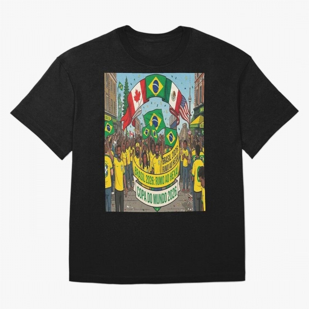 Brazil World Cup 2026 Oversized T-Shirt Celebrate Fan Culture around Global Football Passion for FIFA World Cup 2026 USA Canada Mexico, Built around CR7 and Messi, France and Portugal, Fan Favorite Moments, National Team Passion, Big Match Drama