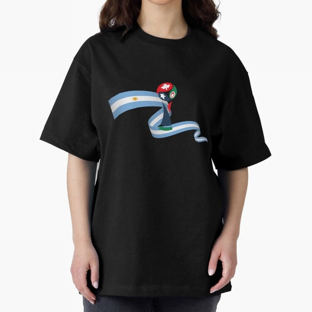 World Cup 2026 Team Argentina Oversized T-Shirt Make Memories around FIFA World Cup 2026 for Fans of Messi, Neymar and Mbappe and Spain and Netherlands, Bringing Global Supporter Spirit, Legendary Goals, National Colors and Tournament Celebration;
